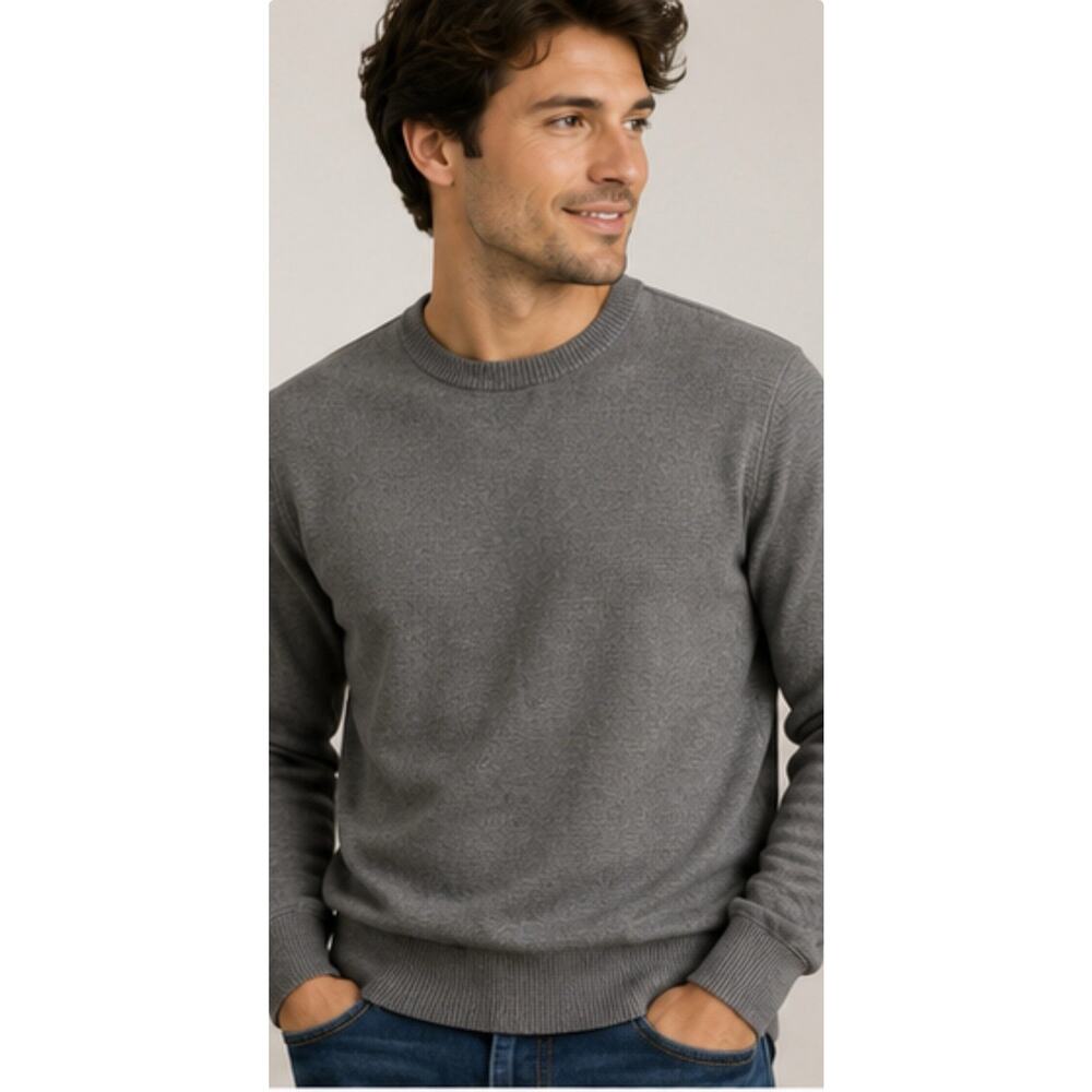 Boston Traders Gray Crewneck Sweater Men’s Large Lightweight Knit Pullover